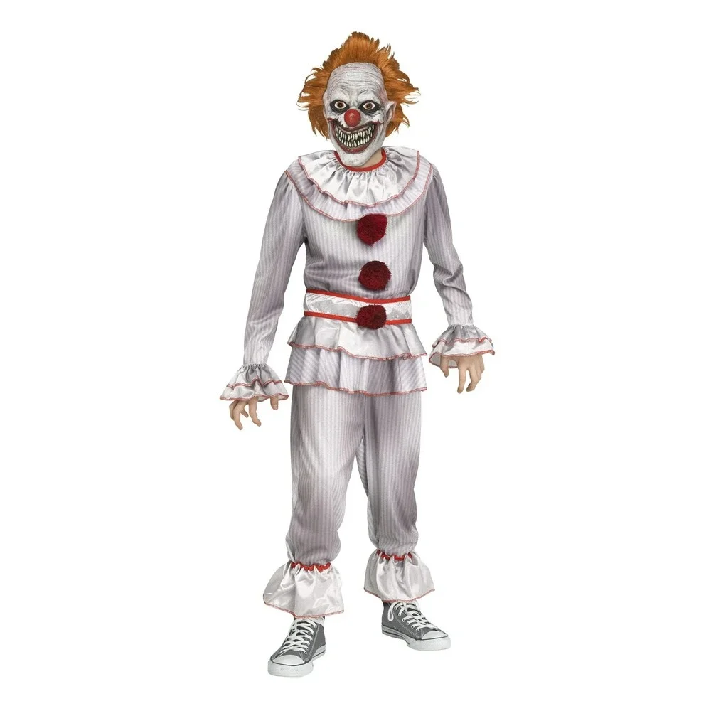 Fun World Twisted Clown Scary Evil Halloween Costume Boys Kids Size M 8 NWT